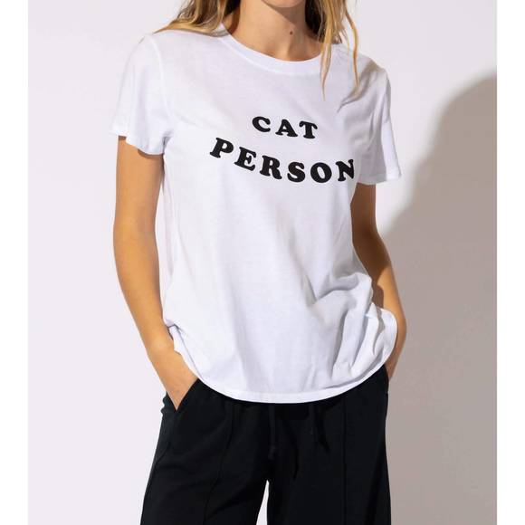 NEW SUBURBAN RIOT cat person tee in white - Picture 1 of 4
